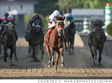 Big Brown cruises to an easy win the Preakness, setting up his try for horse racing's Triple Crown at the Belmont.