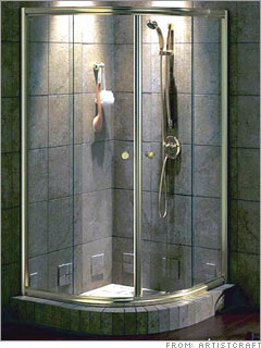 Add glass shower doors 