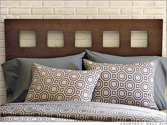 West Elm<br>Square cutout headboard<br>$359 queen-size