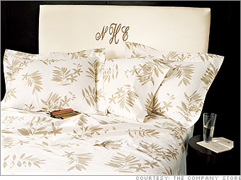 The Company Store 420-thread-count Eloquence Supima Palm print bedding | $172<br>(for queen-size sheets and two pillowcases)