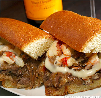 cheesesteak food expensive barclay philly most steak cheese junk lobster prime outie attachment