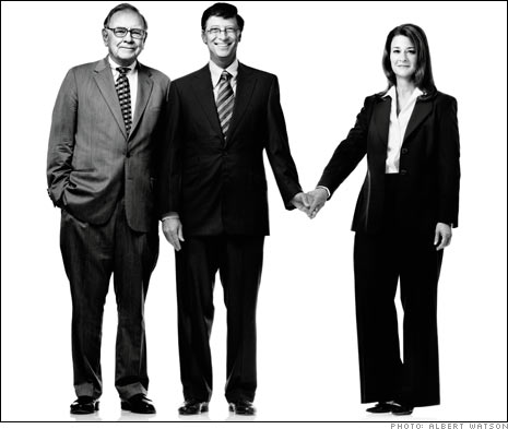 Warren Buffett, 76, CEO of Berkshire Hathaway; Bill and Melinda Gates, 51 and 42